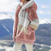 Flauschige Farbblock-Jacke mit Kapuze | Stylisch und Warm | Perfekt für Winterabenteuer