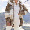 Flauschige Farbblock-Jacke mit Kapuze | Stylisch und Warm | Perfekt für Winterabenteuer