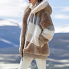 Flauschige Farbblock-Jacke mit Kapuze | Stylisch und Warm | Perfekt für Winterabenteuer