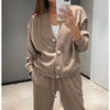 Zweiteiliges Lounge-Set mit Knopf-Cardigan | Bequem & Chic | Perfekt für Zuhause & Freizeit