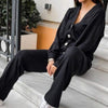 Zweiteiliges Lounge-Set mit Knopf-Cardigan | Bequem & Chic | Perfekt für Zuhause & Freizeit