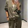 Zweiteiliges Lounge-Set mit Knopf-Cardigan | Bequem & Chic | Perfekt für Zuhause & Freizeit