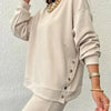 Sweatshirt mit Knopfleiste an der Seite | Komfort & Stil | Ideal für Freizeit
