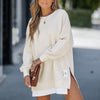 Langes Oversize-Sweatshirt mit Seitenschlitzen | Bequem & Lässig | Perfekt für Freizeit