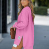 Langes Oversize-Sweatshirt mit Seitenschlitzen | Bequem & Lässig | Perfekt für Freizeit